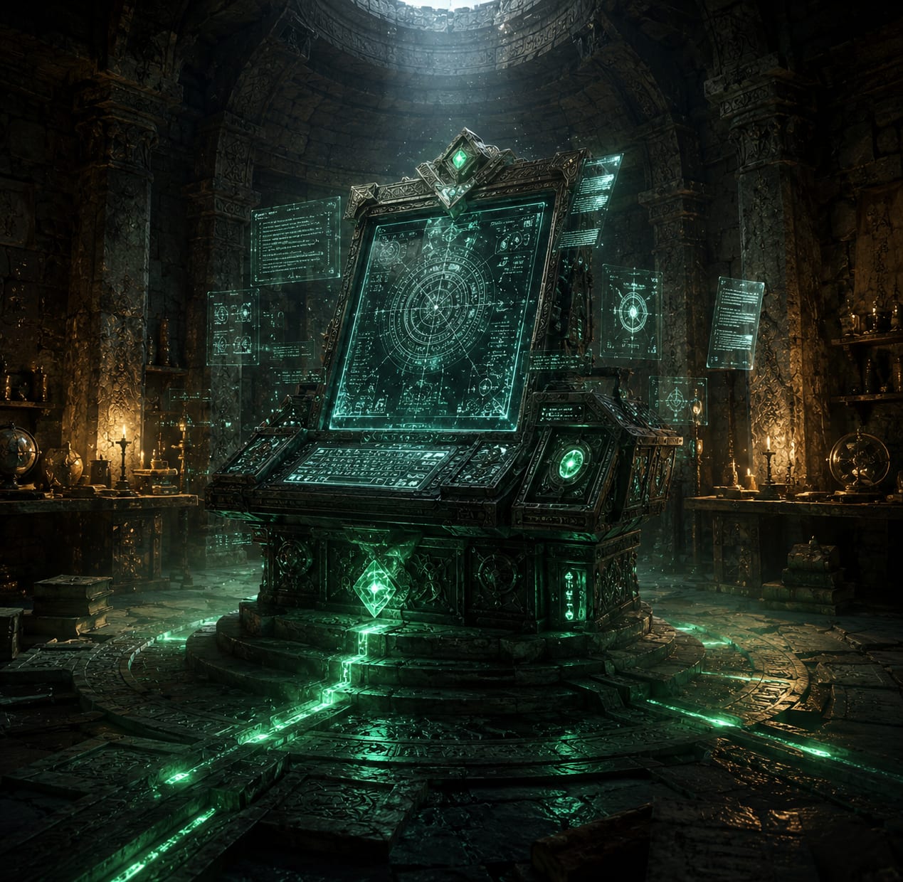 Riddlecore orchestration console within a secure compute chamber